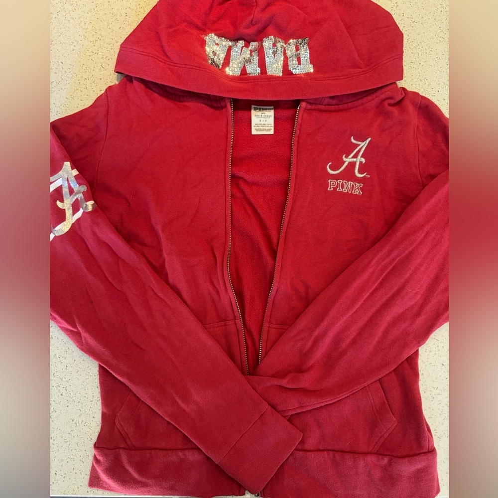 ROLL TIDE! Alabama zip up hoodie PINK